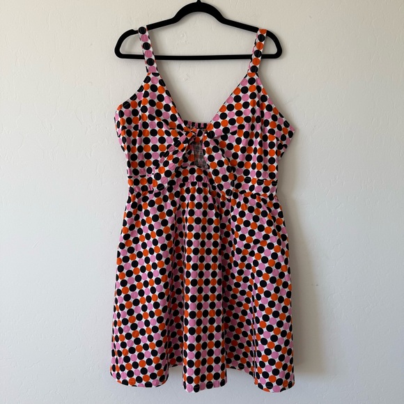 mark. Dresses & Skirts - Mark. Retro Rockabilly Colorful Polka Dot Tie Front Sleeveless Dress Extra Large